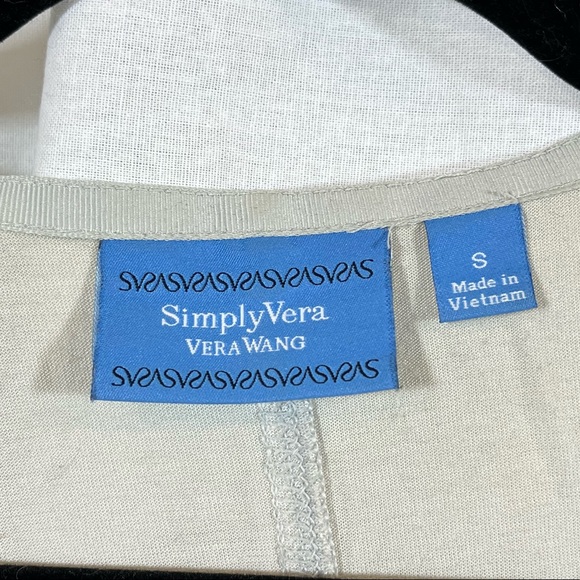 🌸3/$25 Simply Vera Wang Drape Neck Mixed Media Layered Ruched Tunic Top, Size S - Picture 7 of 12